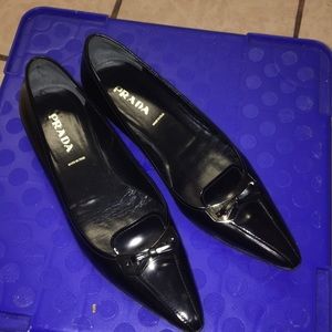 Prada Pointed Toe Flats tiny heel